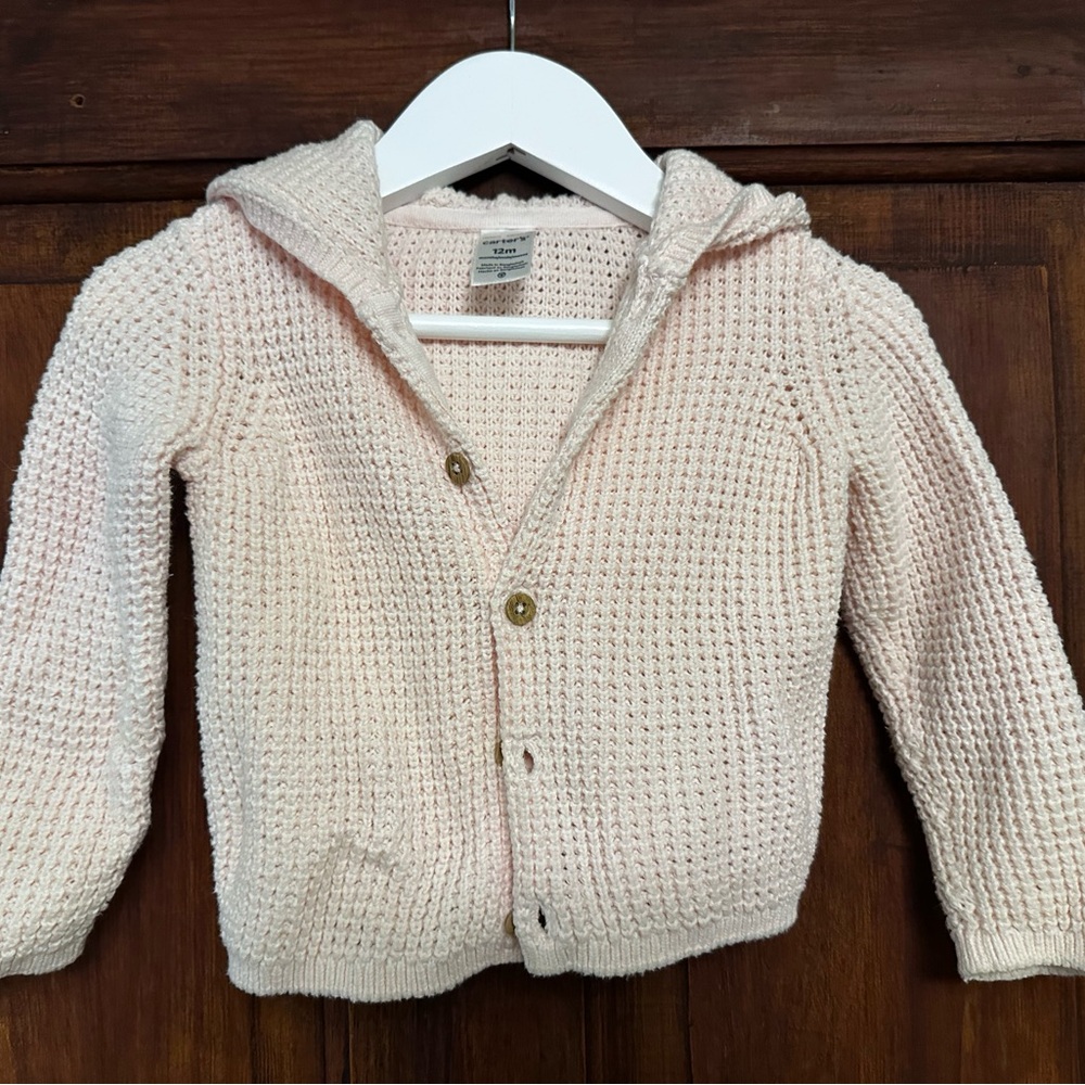 Carter's Pink Knit Hooded Sweater